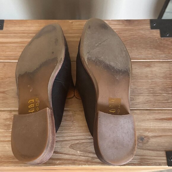 Madewell The Frances Black Leather Almond Toe Slip On Flat Loafer Mule Size 8.5 - Picture 12 of 15